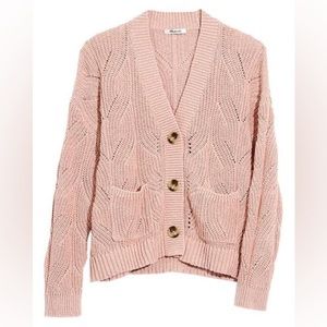 Madewell Hillview Cotton Pink Cardigan Sweater (XS)